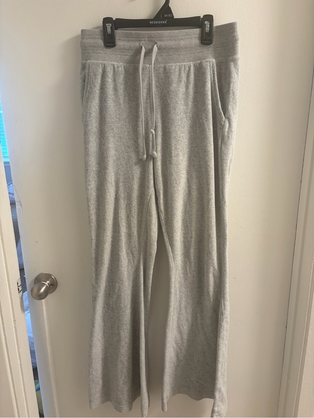 aerie Light Gray Wide-Leg Sweat Joggers